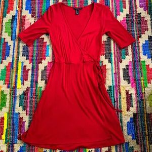 Forever 21, Red, Wrap Dress